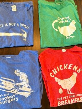 Mens Dad Jokes XL Funny Cotton Graphic Tees - 4 Pack